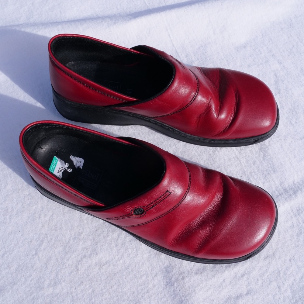 Modern Josef Seidel red leather Marlon clogs slip on comfort shoes